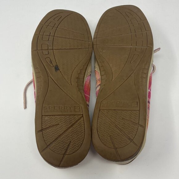 Sperry boat shoes women 9 leather pink plaid - Picture 8 of 9